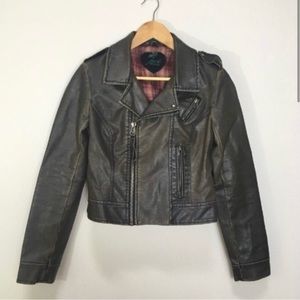 Faux leather motorcycle jacket. By Jack BB Dakota.